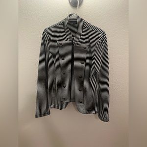 Tommy Hilfiger, Blue and White striped jacket, with button detail, size L